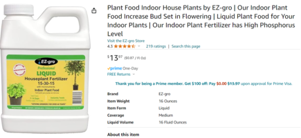 EZ-gro Houseplant Fertilizer 15-30-15