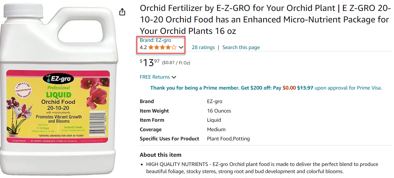 EZ-gro Orchid Fertilizer 20-10-20